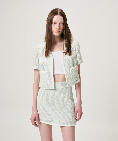 ETMON(エトモン)の「Summer Tweed Cardigan Jacket, Mint(その他アウター・レディース・その他・SMALL/MEDIUM)」の4枚目の写真