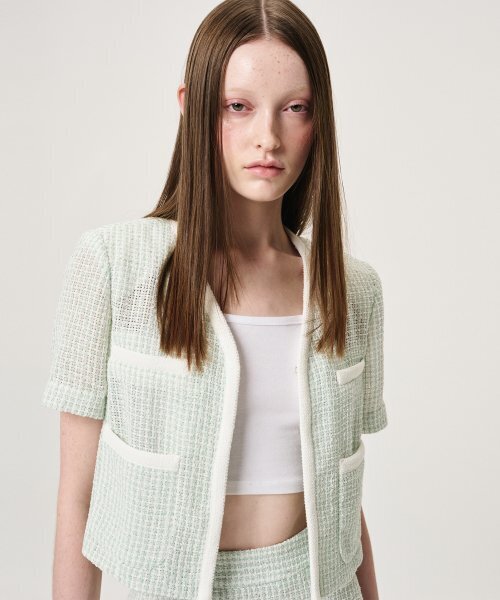ETMON(エトモン)の「Summer Tweed Cardigan Jacket, Mint(その他アウター・レディース・その他・SMALL/MEDIUM)」の5枚目の写真