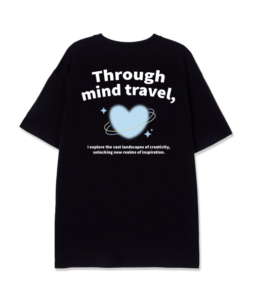 ASTRAL PROJECTION(アストラルプロジェクション)の「スルーマインドトラベルスーピマコットンラウンドネック半袖Tシャツ_ブラック(Tシャツ/カットソー・メンズ・その他・LARGE/MEDIUM/X-LARGE)」の1枚目の写真