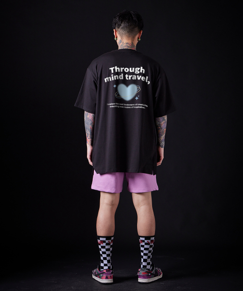 ASTRAL PROJECTION(アストラルプロジェクション)の「スルーマインドトラベルスーピマコットンラウンドネック半袖Tシャツ_ブラック(Tシャツ/カットソー・メンズ・その他・LARGE/MEDIUM/X-LARGE)」の6枚目の写真