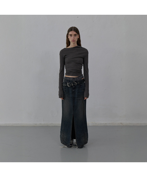 LCDC TM(エルシーディーシーティーエム)の「NEW CURVED LONG SLEEVE TOP (GREY)(Tシャツ/カットソー・レディース・その他・SMALL/MEDIUM)」の4枚目の写真