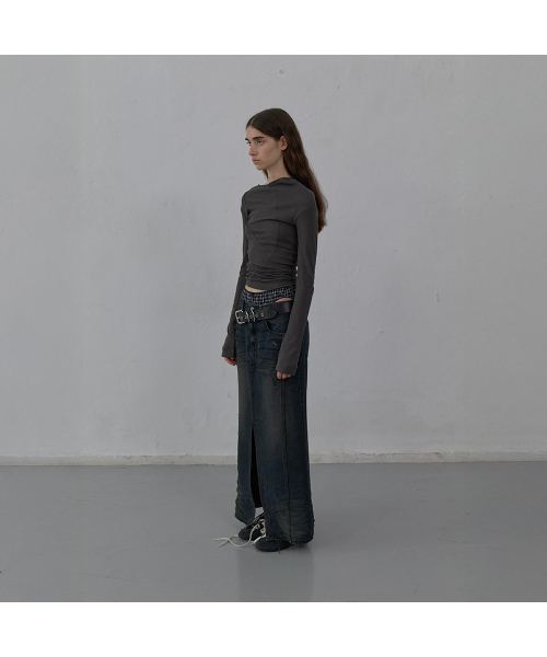 LCDC TM(エルシーディーシーティーエム)の「NEW CURVED LONG SLEEVE TOP (GREY)(Tシャツ/カットソー・レディース・その他・SMALL/MEDIUM)」の5枚目の写真