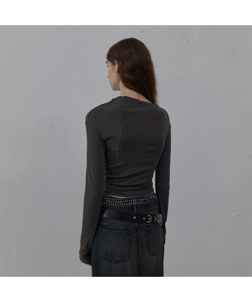 LCDC TM(エルシーディーシーティーエム)の「NEW CURVED LONG SLEEVE TOP (GREY)(Tシャツ/カットソー・レディース・その他・SMALL/MEDIUM)」の3枚目の写真