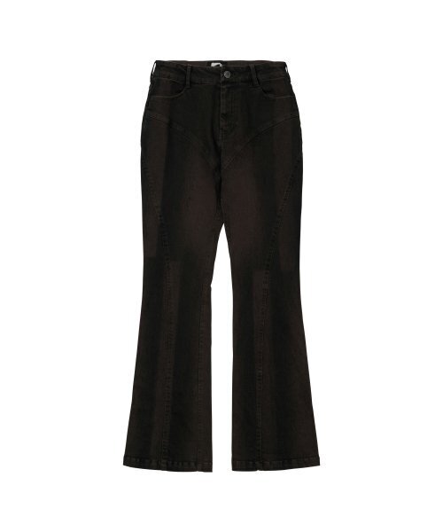 Spray Washed Line Pants Brown