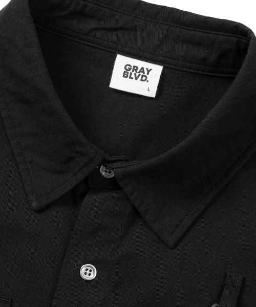 GRAYBLVD（グレイブラバット）の「フェイド半袖ワークシャツ GKBSH41 (ブラック)（シャツ/ブラウス・レディース・ブラック・MEDIUM/LARGE）」の4枚目の写真