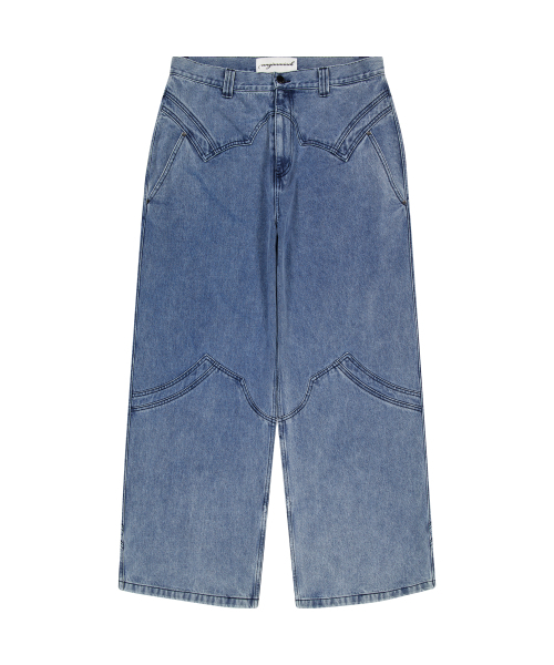 UNGIMMICK(アンジミック)の「WESTERN WIDE DENIM PANTS (BLUE)(デニムパンツ・メンズ・その他・SMALL/MEDIUM/LARGE)」の1枚目の写真