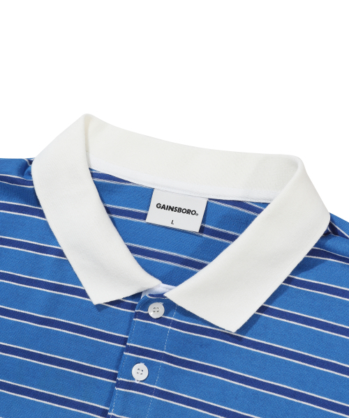 GAINSBORO（ゲインズボロ）の「サークルスターロゴストライプポロTシャツ_ブルー（ポロシャツ・メンズ・その他・SMALL/LARGE/MEDIUM）」の4枚目の写真
