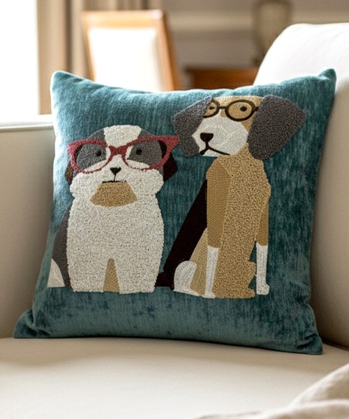セール】【yield select】DOG刺繍 クッションカバー 45×45cm YW2CC
