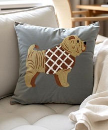 yield（イールド）の「【yield select】DOG刺繍 クッションカバー 45×45cm YW2CC（クッション/クッションカバー）」