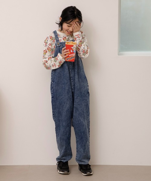 MAKE YOUR DAY(メイクユアデイ)の「ワイドサロペットパンツ■150.160cm(サロペット/オーバーオール・キッズ・ネイビー/オフホワイト/ブラック・150/160)」の1枚目の写真