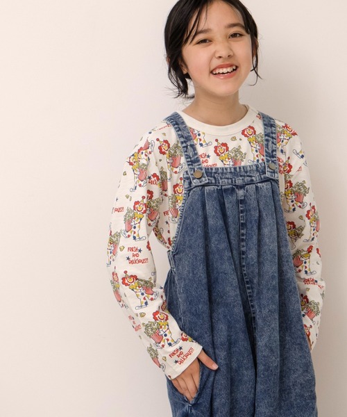 MAKE YOUR DAY(メイクユアデイ)の「ワイドサロペットパンツ■150.160cm(サロペット/オーバーオール・キッズ・ネイビー/オフホワイト/ブラック・150/160)」の8枚目の写真