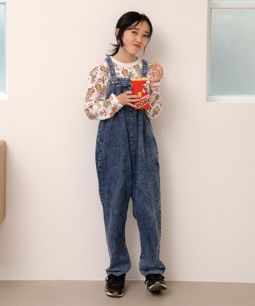 MAKE YOUR DAY(メイクユアデイ)の「ワイドサロペットパンツ■150.160cm(サロペット/オーバーオール・キッズ・ネイビー/オフホワイト/ブラック・150/160)」の11枚目の写真