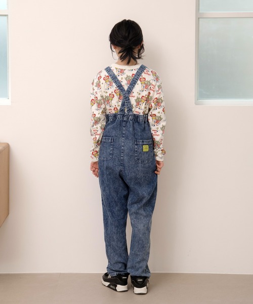 MAKE YOUR DAY(メイクユアデイ)の「ワイドサロペットパンツ■150.160cm(サロペット/オーバーオール・キッズ・ネイビー/オフホワイト/ブラック・150/160)」の12枚目の写真