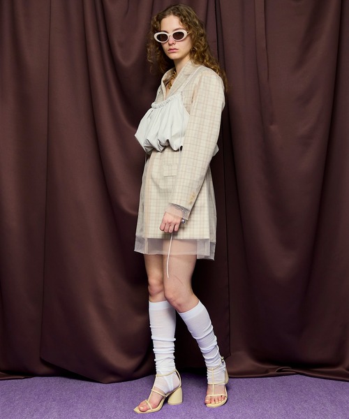 MAISON SPECIAL(メゾンスペシャル)の「Gathered Balloon Vegan Leather Bustier/ギャザーバルーンヴィーガンレザービスチェ(その他トップス・レディース・ブルー/アイボリー/ブラック・FREE)」の13枚目の写真