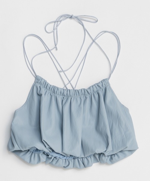 MAISON SPECIAL(メゾンスペシャル)の「Gathered Balloon Vegan Leather Bustier/ギャザーバルーンヴィーガンレザービスチェ(その他トップス・レディース・ブルー/アイボリー/ブラック・FREE)」の4枚目の写真