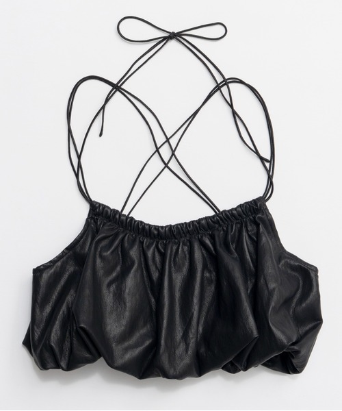 MAISON SPECIAL(メゾンスペシャル)の「Gathered Balloon Vegan Leather Bustier/ギャザーバルーンヴィーガンレザービスチェ(その他トップス・レディース・ブルー/アイボリー/ブラック・FREE)」の11枚目の写真
