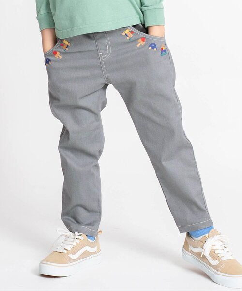 BIT'Z（ビッツ）の「木のおもちゃ刺繍テーパードパンツ（その他パンツ・キッズ・グレー/キナリ/インディゴブルー・80/120/110/100/95/90）」の3枚目の写真