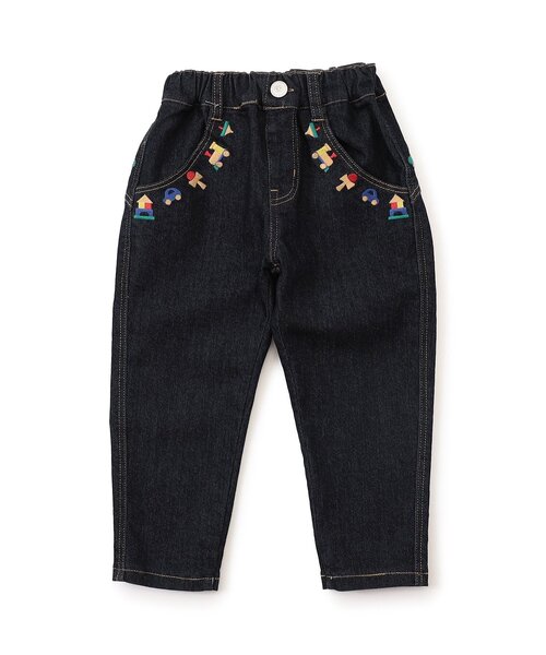 BIT'Z（ビッツ）の「木のおもちゃ刺繍テーパードパンツ（その他パンツ・キッズ・グレー/キナリ/インディゴブルー・80/120/110/100/95/90）」の4枚目の写真