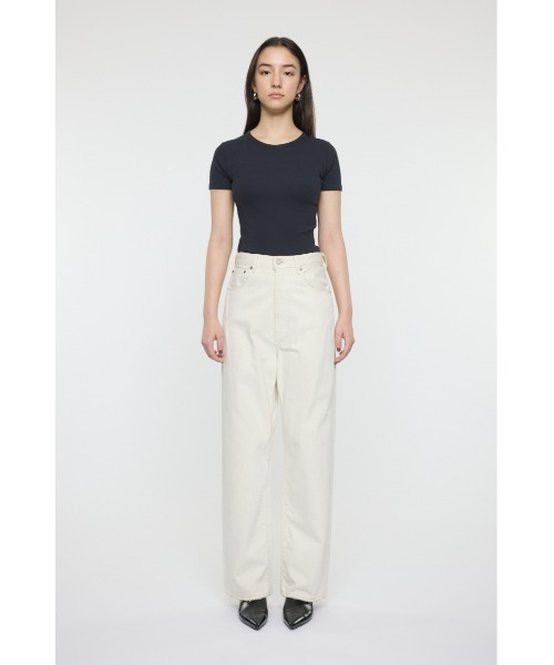 MOUSSY(マウジー)の「HW WHT LOOSE STRAIGHT(デニムパンツ・レディース・ホワイト・23inch/24inch/25inch/26inch)」の4枚目の写真
