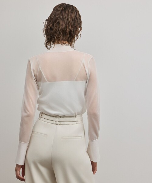 GRACE CONTINENTAL(グレースコンチネンタル)の「シアーハイネックニットトップ(その他トップス・レディース・ブラック/ホワイト・36)」の4枚目の写真