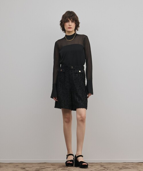 GRACE CONTINENTAL(グレースコンチネンタル)の「シアーハイネックニットトップ(その他トップス・レディース・ブラック/ホワイト・36)」の7枚目の写真