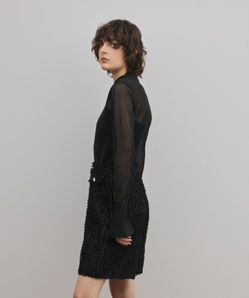 GRACE CONTINENTAL(グレースコンチネンタル)の「シアーハイネックニットトップ(その他トップス・レディース・ブラック/ホワイト・36)」の11枚目の写真
