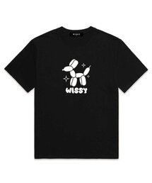 WISSY（ウィッシー）の「パピーロゴ 半袖Tシャツ (WS020) ブラック（Tシャツ/カットソー）」