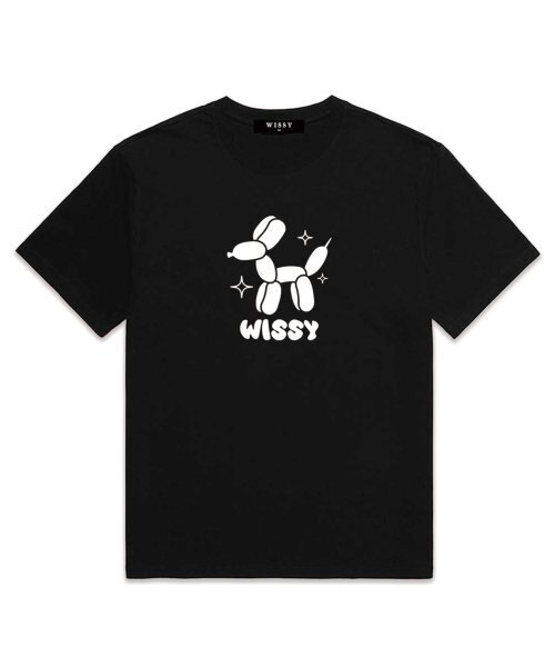 WISSY(ウィッシー)の「パピーロゴ 半袖Tシャツ (WS020) ブラック(Tシャツ/カットソー・レディース・その他・X-LARGE/XX-LARGE/SMALL/MEDIUM/LARGE)」の1枚目の写真