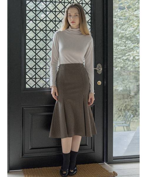 AVANT-G(アバン)の「Swallow Pattern Mermaid Skirt - BROWN(スカート・レディース・ブラウン/アイボリー・FREE)」の4枚目の写真