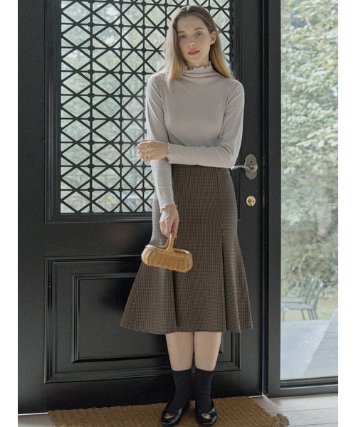 AVANT-G(アバン)の「Swallow Pattern Mermaid Skirt - BROWN(スカート・レディース・ブラウン/アイボリー・FREE)」の5枚目の写真