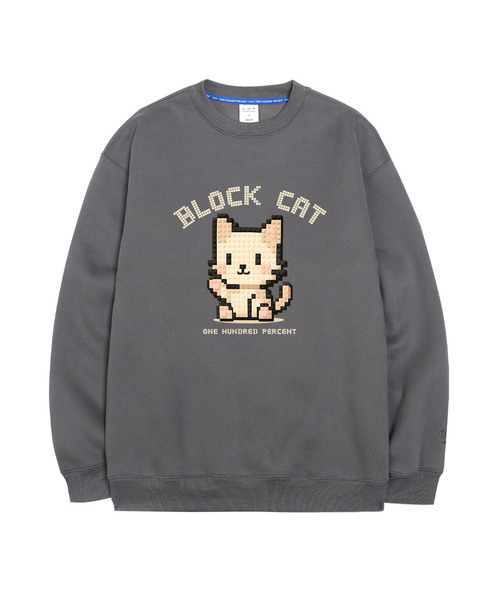 OHP（ワンハンドレッドパーセント）の「OHPxGOODD ブロックキャット 裏起毛 スウェット（スウェット・メンズ・ダークグレー/Beige/ブラック・M(95)/2XL/L/3XL/4XL/XL）」の2枚目の写真