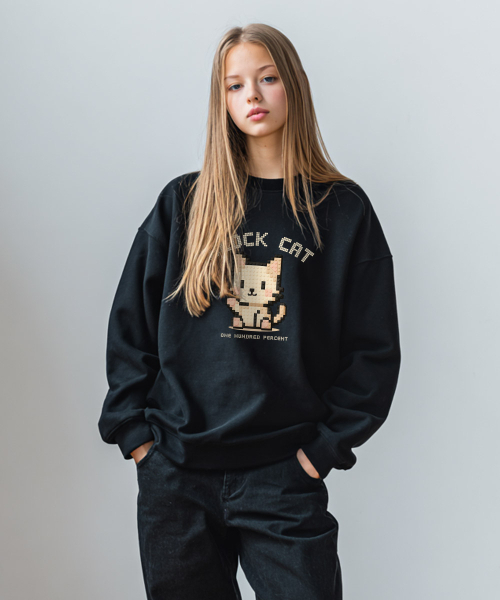 OHP（ワンハンドレッドパーセント）の「OHPxGOODD ブロックキャット 裏起毛 スウェット（スウェット・メンズ・ダークグレー/Beige/ブラック・M(95)/2XL/L/3XL/4XL/XL）」の5枚目の写真