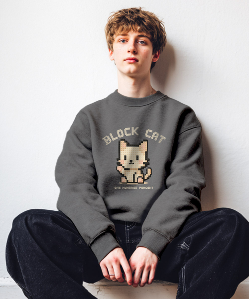 OHP（ワンハンドレッドパーセント）の「OHPxGOODD ブロックキャット 裏起毛 スウェット（スウェット・メンズ・ダークグレー/Beige/ブラック・M(95)/2XL/L/3XL/4XL/XL）」の11枚目の写真