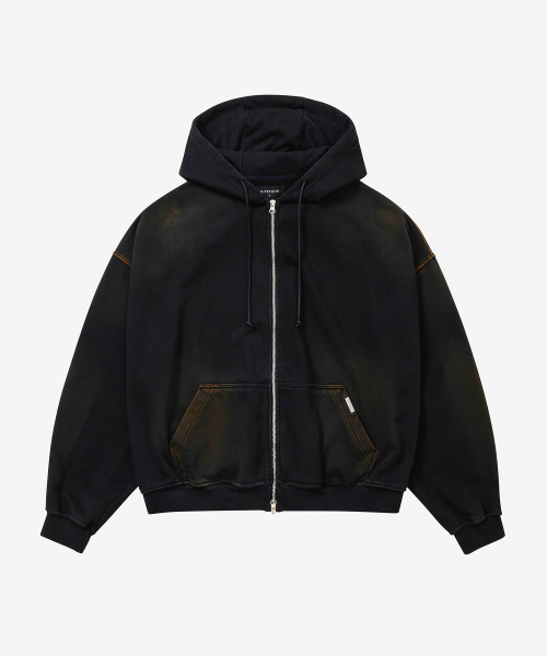 Oversized full zip hoodie - faded black 【公式通販】