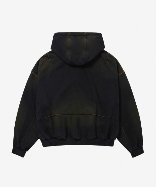 セール】Oversized full zip hoodie - faded black（パーカー）｜D