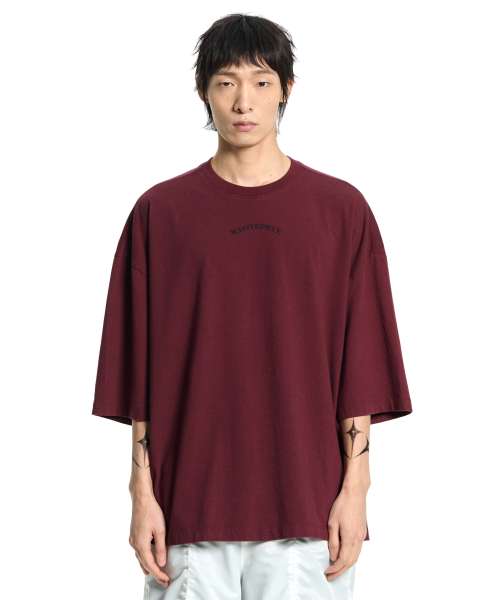 VONVAT(ヴォンバト)の「Back lettering Coccoon Short Sleeve(Tシャツ/カットソー・レディース・バーガンディー・1/2/3)」の3枚目の写真
