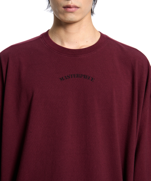 VONVAT(ヴォンバト)の「Back lettering Coccoon Short Sleeve(Tシャツ/カットソー・レディース・バーガンディー・1/2/3)」の4枚目の写真