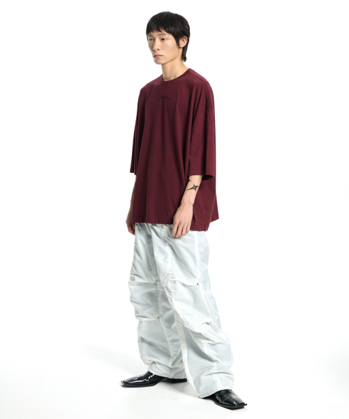 VONVAT(ヴォンバト)の「Back lettering Coccoon Short Sleeve(Tシャツ/カットソー・レディース・バーガンディー・1/2/3)」の6枚目の写真