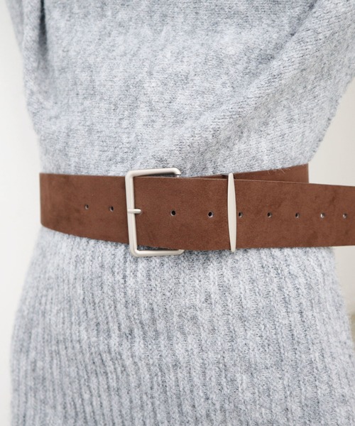 CECIL McBEE（セシルマクビー）の「ベルト付きニットワンピース（ワンピース・レディース・グレー/ブラウン/アイボリー・MEDIUM）」の16枚目の写真