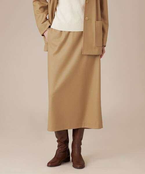 MACKINTOSH LONDON(マッキントッシュ ロンドン)の「ウールスムーススカート(スカート・レディース・ベージュ/ネイビー・38/36)」の1枚目の写真