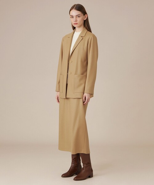 MACKINTOSH LONDON(マッキントッシュ ロンドン)の「ウールスムーススカート(スカート・レディース・ベージュ/ネイビー・38/36)」の5枚目の写真