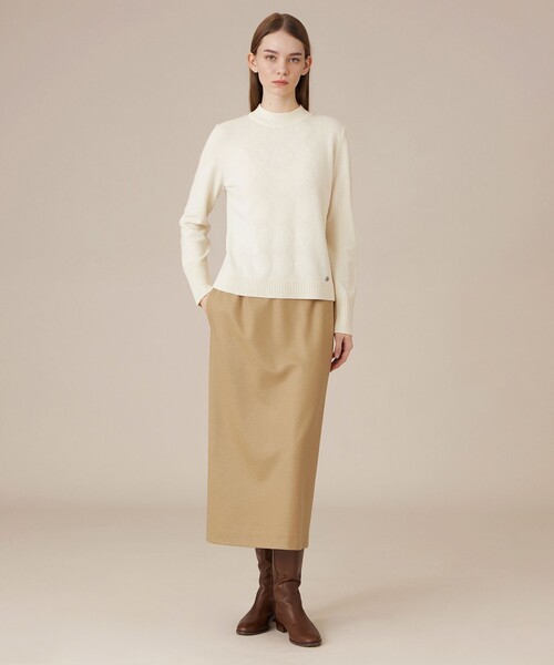 MACKINTOSH LONDON(マッキントッシュ ロンドン)の「ウールスムーススカート(スカート・レディース・ベージュ/ネイビー・38/36)」の6枚目の写真