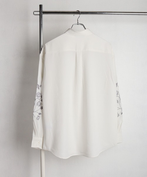 WESTSEA(ウエストシー)の「NAIVE MAGIC ナチュラルストレッチ ルーズサイズ 袖 薔薇刺繍 長袖シャツ(シャツ/ブラウス・メンズ・ホワイト/ブルー/ブラック・M/L)」の5枚目の写真