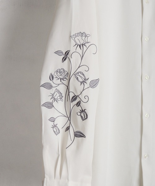 WESTSEA(ウエストシー)の「NAIVE MAGIC ナチュラルストレッチ ルーズサイズ 袖 薔薇刺繍 長袖シャツ(シャツ/ブラウス・メンズ・ホワイト/ブルー/ブラック・M/L)」の6枚目の写真