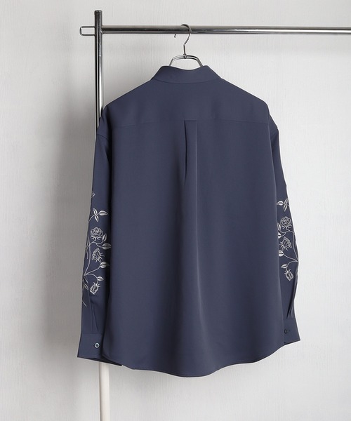 WESTSEA(ウエストシー)の「NAIVE MAGIC ナチュラルストレッチ ルーズサイズ 袖 薔薇刺繍 長袖シャツ(シャツ/ブラウス・メンズ・ホワイト/ブルー/ブラック・M/L)」の11枚目の写真
