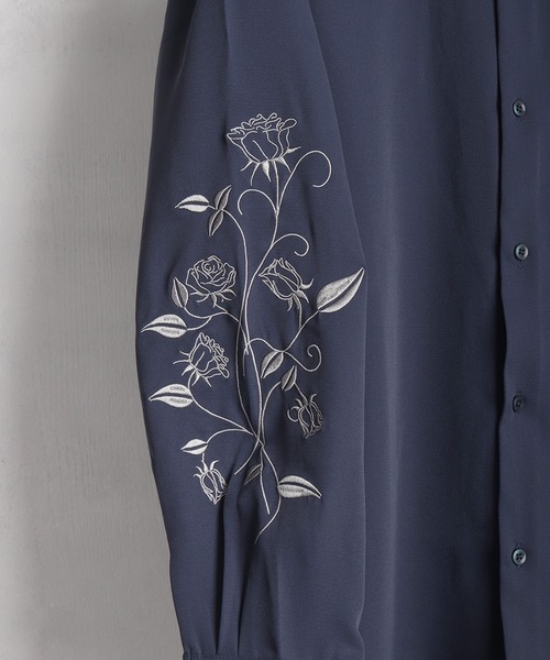 WESTSEA(ウエストシー)の「NAIVE MAGIC ナチュラルストレッチ ルーズサイズ 袖 薔薇刺繍 長袖シャツ(シャツ/ブラウス・メンズ・ホワイト/ブルー/ブラック・M/L)」の12枚目の写真