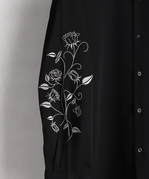 WESTSEA(ウエストシー)の「NAIVE MAGIC ナチュラルストレッチ ルーズサイズ 袖 薔薇刺繍 長袖シャツ(シャツ/ブラウス・メンズ・ホワイト/ブルー/ブラック・M/L)」の9枚目の写真