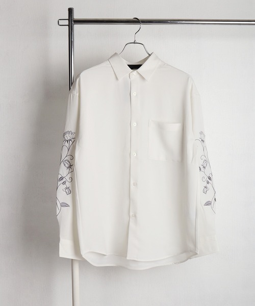 WESTSEA(ウエストシー)の「NAIVE MAGIC ナチュラルストレッチ ルーズサイズ 袖 薔薇刺繍 長袖シャツ(シャツ/ブラウス・メンズ・ホワイト/ブルー/ブラック・M/L)」の13枚目の写真