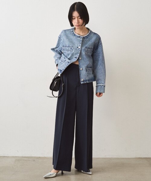 LOUNGEDRESS（ラウンジドレス）の「デニムショートジャケット（デニムジャケット・レディース・ブルー・FREE）」の4枚目の写真