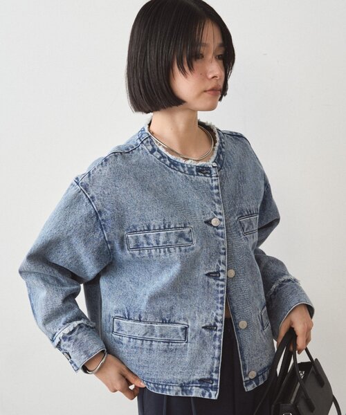 LOUNGEDRESS（ラウンジドレス）の「デニムショートジャケット（デニムジャケット・レディース・ブルー・FREE）」の12枚目の写真